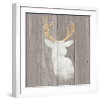 Precious Antlers II on Gray Wood-Wellington Studio-Framed Art Print