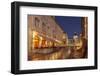 Pred Dvorom, Lit Up at Dusk, Cathedral in Background, Dubrovnik, Croatia, Europe-John Miller-Framed Photographic Print