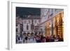 Pred Dvorom, People at Cafe at Dusk, Dubrovnik, Croatia, Europe-John Miller-Framed Photographic Print