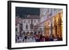 Pred Dvorom, People at Cafe at Dusk, Dubrovnik, Croatia, Europe-John Miller-Framed Photographic Print