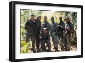 PREDATOR, 1987 directed by JOHN McTIERNAN Arnold Scharzenegger, Carl Weathers (center) and Jese Ven-null-Framed Photo