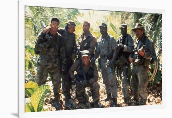 PREDATOR, 1987 directed by JOHN McTIERNAN Arnold Scharzenegger, Carl Weathers (center) and Jese Ven-null-Framed Photo