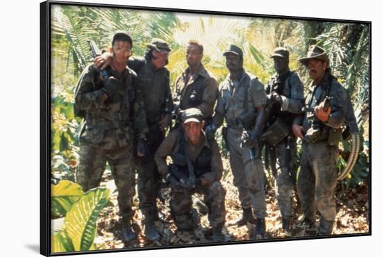 PREDATOR, 1987 directed by JOHN McTIERNAN Arnold Scharzenegger, Carl Weathers (center) and Jese Ven-null-Framed Photo