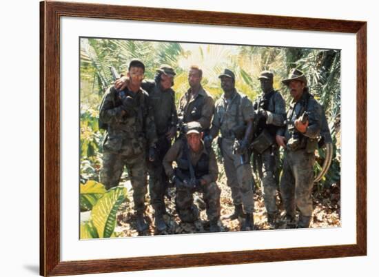 PREDATOR, 1987 directed by JOHN McTIERNAN Arnold Scharzenegger, Carl Weathers (center) and Jese Ven-null-Framed Photo