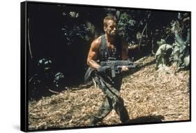 PREDATOR, 1987 directed by JOHN McTIERNAN Arnold Scharzenegger (photo)-null-Framed Stretched Canvas