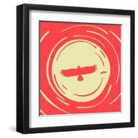 Predatory Bird on a Background of the Sun-JoeBakal-Framed Art Print