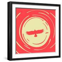 Predatory Bird on a Background of the Sun-JoeBakal-Framed Art Print