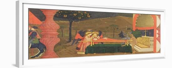 Predella of the Profanation of the Host: the Body of the Jewish Pawnbroker Guarded by Angels and De-Paolo Uccello-Framed Giclee Print