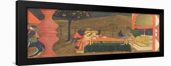 Predella of the Profanation of the Host: the Body of the Jewish Pawnbroker Guarded by Angels and De-Paolo Uccello-Framed Giclee Print