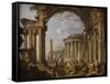 Prédication dans des ruines antiques-Giovanni Paolo Pannini-Framed Stretched Canvas