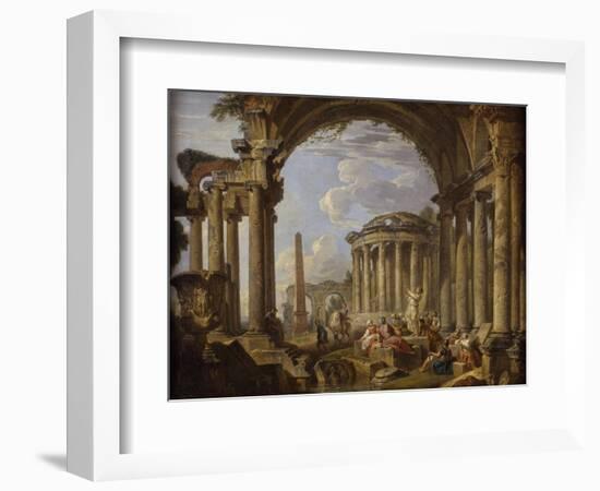 Prédication dans des ruines antiques-Giovanni Paolo Pannini-Framed Giclee Print