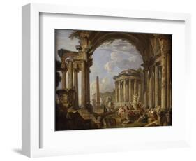 Prédication dans des ruines antiques-Giovanni Paolo Pannini-Framed Giclee Print