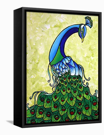 Preening Peacock-Megan Aroon Duncanson-Framed Stretched Canvas