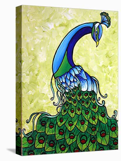 Preening Peacock-Megan Aroon Duncanson-Stretched Canvas