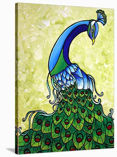 Preening Peacock-Megan Aroon Duncanson-Stretched Canvas