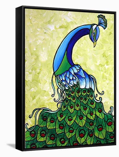 Preening Peacock-Megan Aroon Duncanson-Framed Stretched Canvas