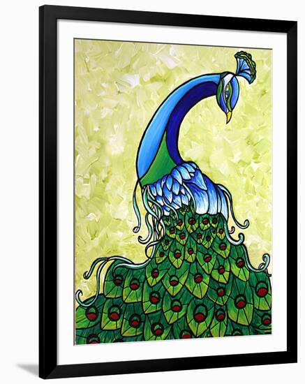 Preening Peacock-Megan Aroon Duncanson-Framed Art Print