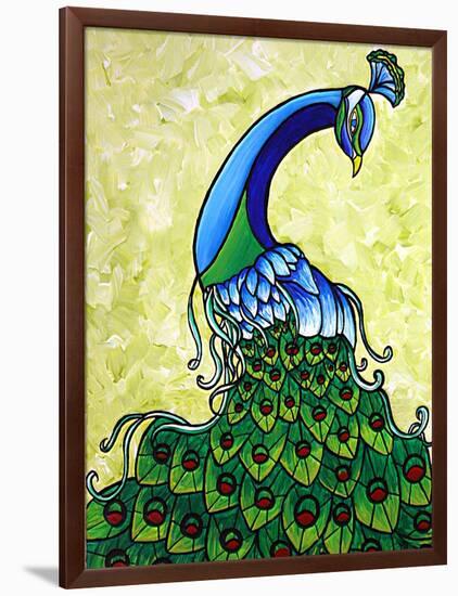 Preening Peacock-Megan Aroon Duncanson-Framed Art Print