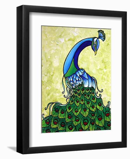 Preening Peacock-Megan Aroon Duncanson-Framed Art Print