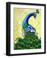 Preening Peacock-Megan Aroon Duncanson-Framed Art Print