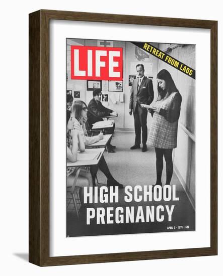 Pregnant Teenager Reading in Front of Class, April 2, 1971-Ralph Crane-Framed Photographic Print