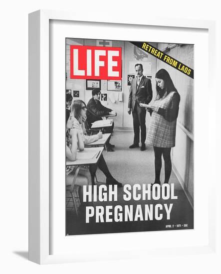 Pregnant Teenager Reading in Front of Class, April 2, 1971-Ralph Crane-Framed Photographic Print