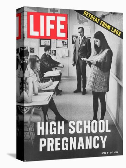 Pregnant Teenager Reading in Front of Class, April 2, 1971-Ralph Crane-Stretched Canvas