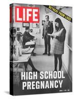 Pregnant Teenager Reading in Front of Class, April 2, 1971-Ralph Crane-Stretched Canvas