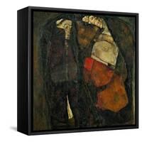 Pregnant Woman and Death-Egon Schiele-Framed Stretched Canvas