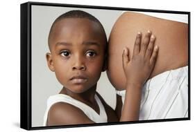 Pregnant Woman And Son-Ian Boddy-Framed Stretched Canvas