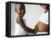 Pregnant Woman And Son-Ian Boddy-Framed Stretched Canvas
