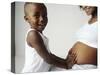 Pregnant Woman And Son-Ian Boddy-Stretched Canvas