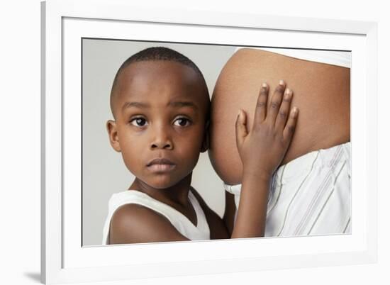 Pregnant Woman And Son-Ian Boddy-Framed Photographic Print