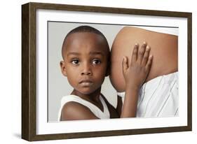 Pregnant Woman And Son-Ian Boddy-Framed Photographic Print