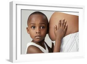 Pregnant Woman And Son-Ian Boddy-Framed Photographic Print