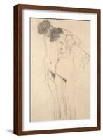 Pregnant Woman with Man: Study for Hoffnung I, C.1903-4-Gustav Klimt-Framed Giclee Print