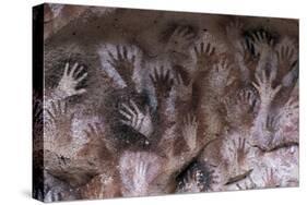 Prehistoric art : cave with hand prints Cave of the Hands-null-Stretched Canvas