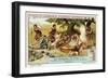 Prehistoric Beer Production Using Heated Stones-null-Framed Giclee Print