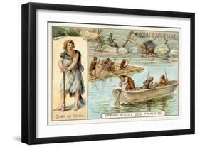 Prehistoric Boats-null-Framed Giclee Print