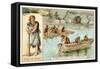 Prehistoric Boats-null-Framed Stretched Canvas