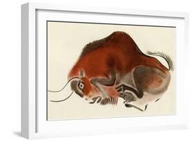 Prehistoric Cave Painting of a Charging Buffalo, Altamira, Spain-null-Framed Giclee Print