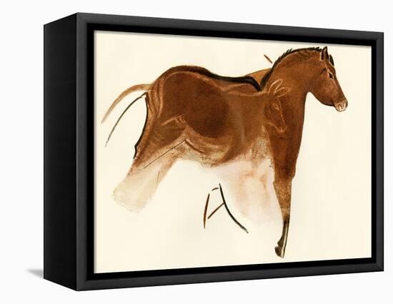 Prehistoric Cave Painting of a Horse with Foal, Altamira, Spain-null-Framed Stretched Canvas