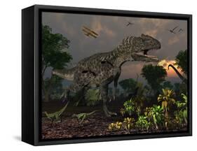 Prehistoric Dinosaurs Roam Freely Where Time Stands Still-Stocktrek Images-Framed Stretched Canvas