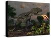 Prehistoric Dinosaurs Roam Freely Where Time Stands Still-Stocktrek Images-Stretched Canvas