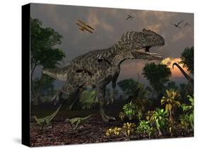 Prehistoric Dinosaurs Roam Freely Where Time Stands Still-Stocktrek Images-Stretched Canvas