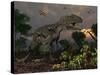 Prehistoric Dinosaurs Roam Freely Where Time Stands Still-Stocktrek Images-Stretched Canvas