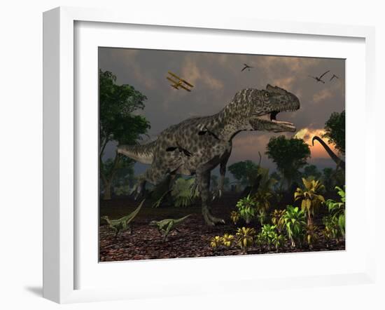 Prehistoric Dinosaurs Roam Freely Where Time Stands Still-Stocktrek Images-Framed Photographic Print