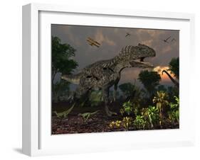 Prehistoric Dinosaurs Roam Freely Where Time Stands Still-Stocktrek Images-Framed Photographic Print