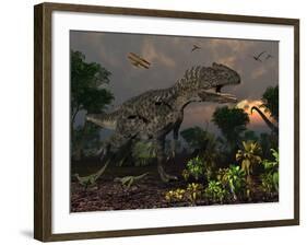 Prehistoric Dinosaurs Roam Freely Where Time Stands Still-Stocktrek Images-Framed Photographic Print