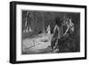 Prehistoric Family of Hunters in a Cave-Cecil Aldin-Framed Art Print